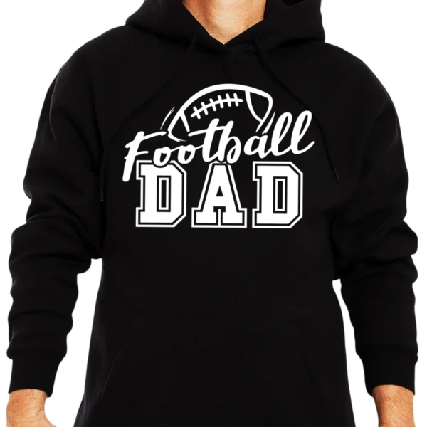 Football Dad Game Day Sports Hoodie - Black