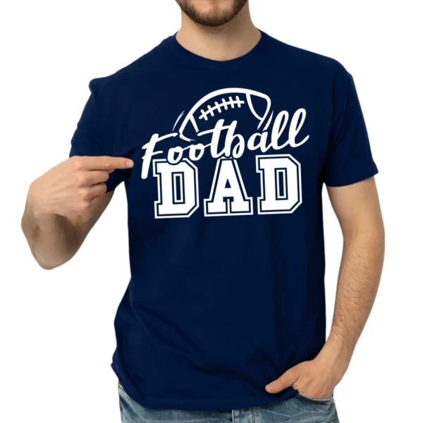 Football Dad Game Day Sports TShirt - Navy