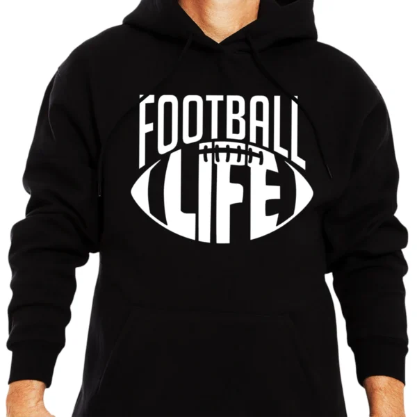 Football Is Life Sports Hoodie - Black