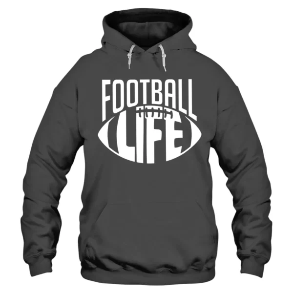 Football Is Life Sports Hoodie - DarkGrey