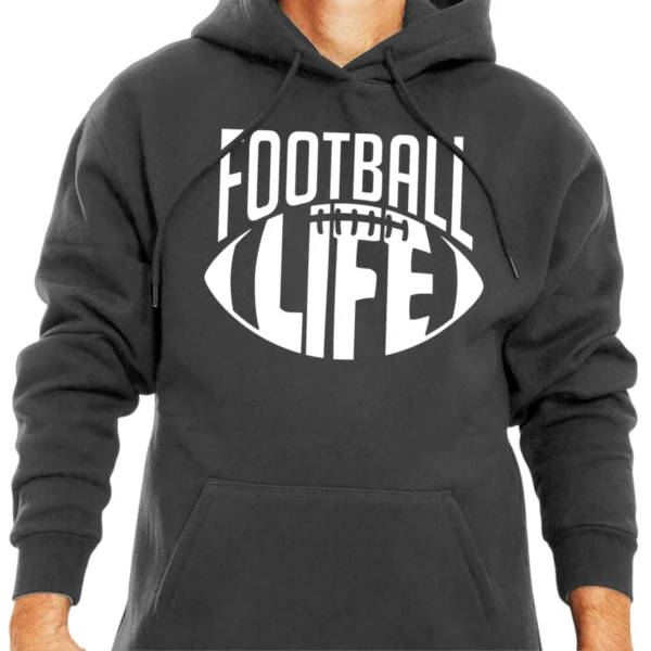 Football Is Life Sports Hoodie - DarkGrey