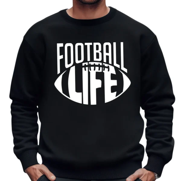 Football Is Life Sports Sweatshirt - Black