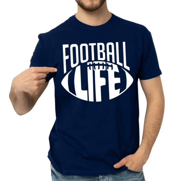 Football Is Life Sports TShirt - Navy