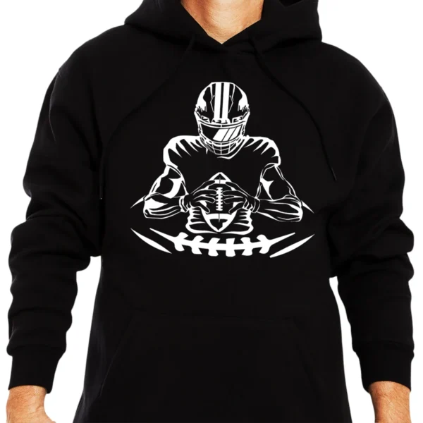 Football Player Hoodie - Black