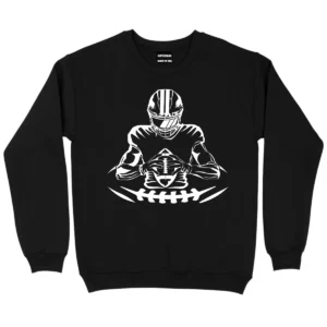 Football Player Sweatshirt - Black