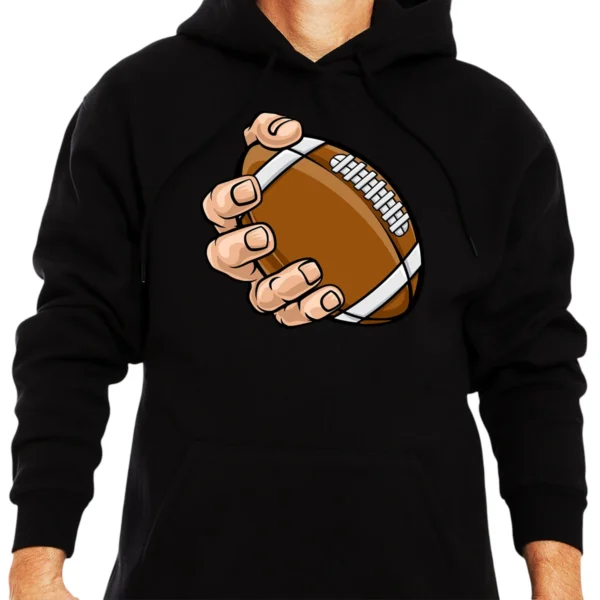 Hand Catching Football Hoodie - Black