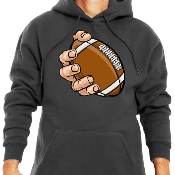 Hand Catching Football Hoodie - DarkGrey