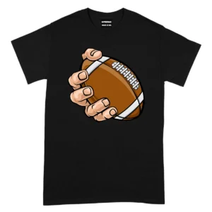 Hand Catching Football TShirt - Black