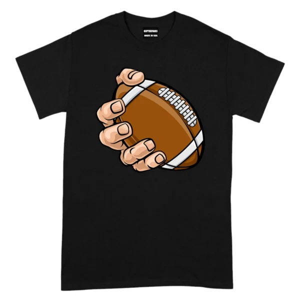 Hand Catching Football TShirt - Black