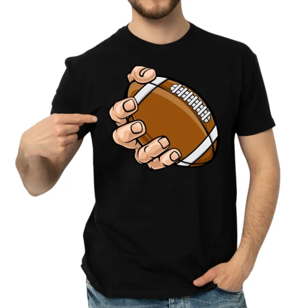 Hand Catching Football TShirt - Black