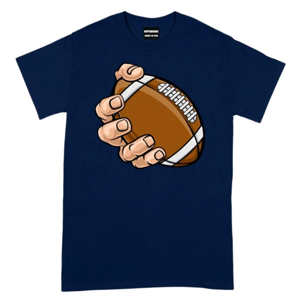 Hand Catching Football TShirt - Navy
