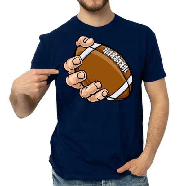 Hand Catching Football TShirt - Navy