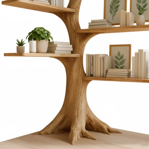 Handcrafted Corner Tree Bookshelf2