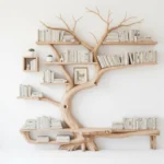 Handcrafted Tree Bookshelf with Integrated Reading Chair