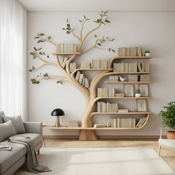 Handcrafted Tree Bookshelf