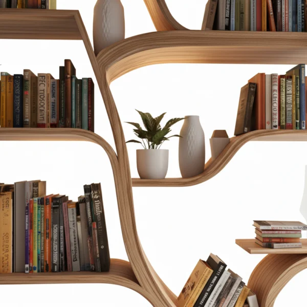 Handcrafted Tree Branch Bookshelf - Handmade Farmhouse Tree Branch Bookshelf