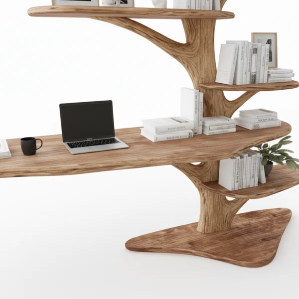 Handmade Floating Live Edge Side Table – Rustic Natural Wood Console for Entryway