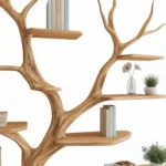 Rustic Driftwood Tree Branch Bookshelf –Home Decor Gift for Book Lovers