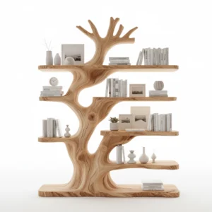 Rustic Live Edge Floating Wood Shelf, Nature-Inspired Wall Mounted Bookcase & Home Decor Gift