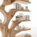 Rustic Live Edge Floating Wood Shelf, Nature-Inspired Wall Mounted Bookcase & Home Decor Gift