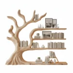 Rustic Tree Bookshelf - Handmade Wall-Mounted Shelf with Artistic Branch Design