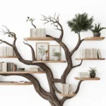 Tree Bookshelf - Handcrafted Solid Wood Wall-Mounted Bookcase