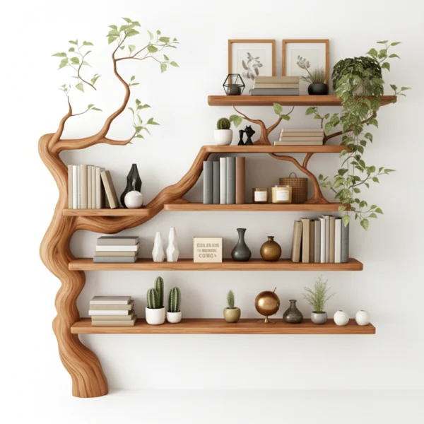 Tree Branch Bookshelf - The Essence of Handcrafting & Endless Natural Beauty