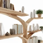 Tree-Shaped Wooden Shelf - Multi-Level Montessori Bookcase